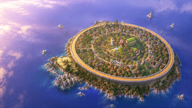 Arena gardens: circular event arena with landscaped grounds